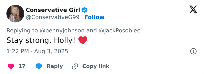 Tweet from Conservative Girl showing support for Holly after mom brutally punched and knocked out during violent Cincinnati brawl. Tweet from Conservative Girl showing support for Holly after mom brutally punched and knocked out during violent Cincinnati brawl.