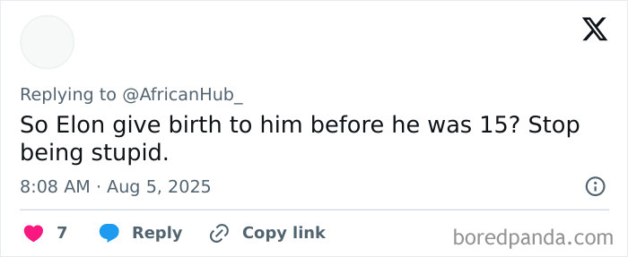 Screenshot of a Twitter reply discussing the 40-year-old Kenyan man's claim of being Elon Musk's eldest son. Screenshot of a Twitter reply discussing the 40-year-old Kenyan man's claim of being Elon Musk's eldest son.