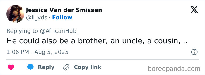 Screenshot of a Twitter reply discussing claims about a 40-year-old Kenyan man as Elon Musk’s eldest son, with social media engagement. Screenshot of a Twitter reply discussing claims about a 40-year-old Kenyan man as Elon Musk’s eldest son, with social media engagement.