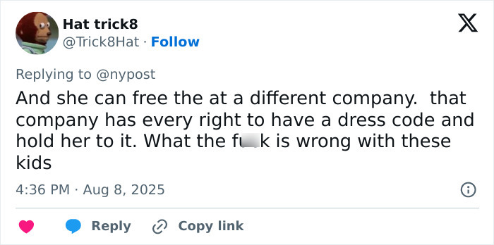 Tweet expressing frustration over Gen Z worker dress code debate, highlighting opinions on office dress codes and workplace rules. Tweet expressing frustration over Gen Z worker dress code debate, highlighting opinions on office dress codes and workplace rules.