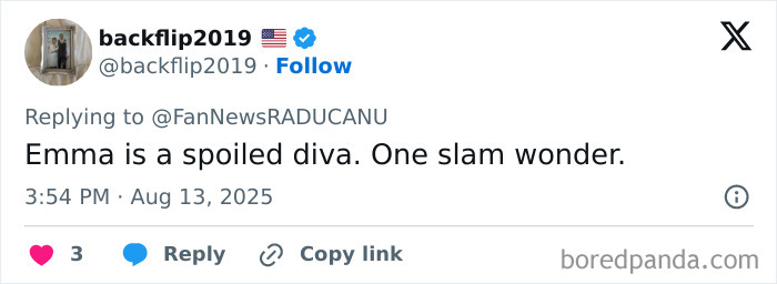 Tweet criticizing tennis star’s diva issues during match meltdown over crying baby, sparking fan reactions online. Tweet criticizing tennis star’s diva issues during match meltdown over crying baby, sparking fan reactions online.