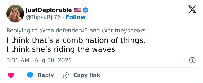 Screenshot of a Twitter reply discussing Britney Spears amid concern sparked by a wild video from a messy house. Screenshot of a Twitter reply discussing Britney Spears amid concern sparked by a wild video from a messy house.
