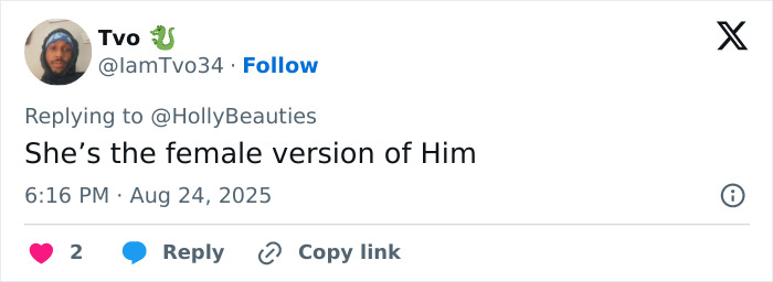 User comment on social media saying she’s the female version of him, relating to Tom Cruise brutal roast after viral photo with Ana de Armas. User comment on social media saying she’s the female version of him, relating to Tom Cruise brutal roast after viral photo with Ana de Armas.