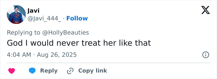 Twitter user replying to a viral candid photo of Tom Cruise with Ana de Armas, expressing strong opinion online. Twitter user replying to a viral candid photo of Tom Cruise with Ana de Armas, expressing strong opinion online.