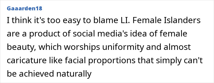 Comment discussing social media’s impact on female beauty standards linked to Love Island face trend and filler blindness warnings. Comment discussing social media’s impact on female beauty standards linked to Love Island face trend and filler blindness warnings.