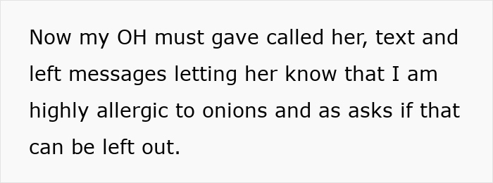 Text message discussing allergy to onions and communication attempts by husband in mil-try-poison-woman context.