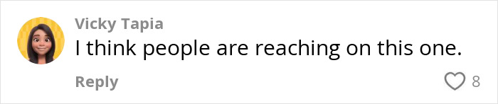 Comment by Vicky Tapia saying people are reaching on this one, related to genetics and woke outrage debate. Comment by Vicky Tapia saying people are reaching on this one, related to genetics and woke outrage debate.