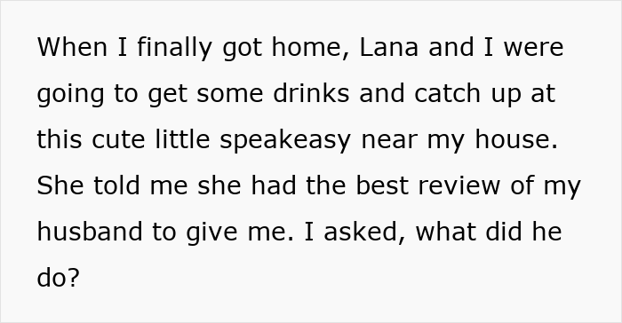 Text passage about a woman and her husband discussing drinks at a speakeasy, highlighting jealousy over a friend’s favorite drink. Text passage about a woman and her husband discussing drinks at a speakeasy, highlighting jealousy over a friend’s favorite drink.