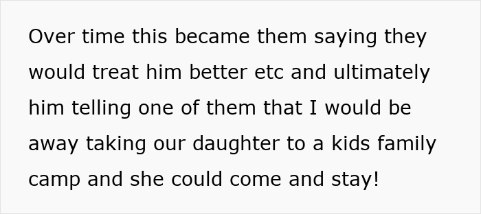 Text excerpt about daughter found dad cheating texts discussing family camp and relationship issues. Text excerpt about daughter found dad cheating texts discussing family camp and relationship issues.
