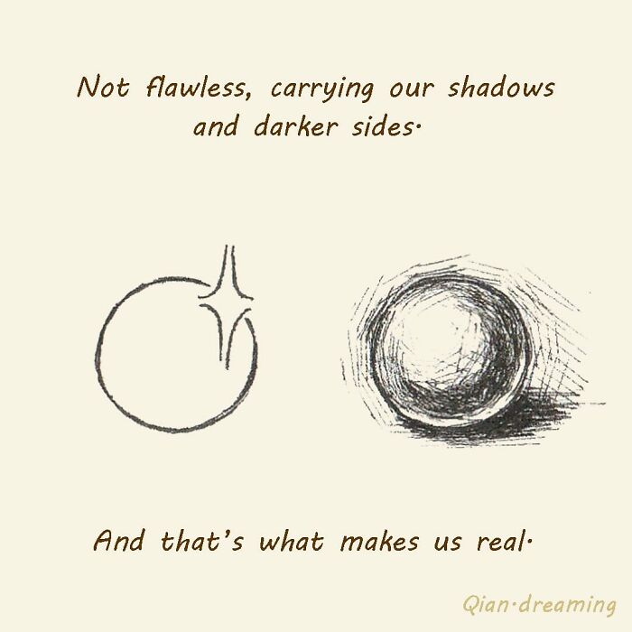 Adorably evil pumpkin illustration expressing regret and self-doubt, capturing inner thoughts with cute, emotional art style.