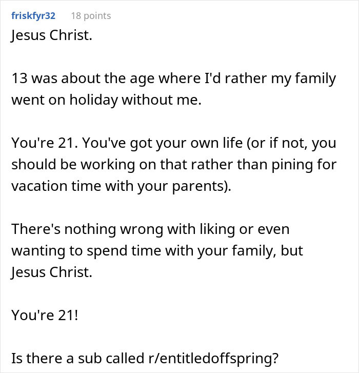 "I Cried So Much I Had Cramps": Woman Freaks Over Family Vacation, People Tell Her To Grow Up "I Cried So Much I Had Cramps": Woman Freaks Over Family Vacation, People Tell Her To Grow Up