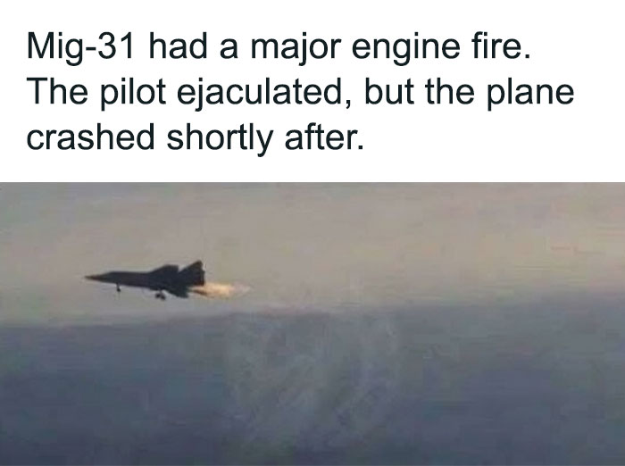 Humorous typo in aviation text showing a jet plane with fire, highlighting funny typos that question people's intelligence.