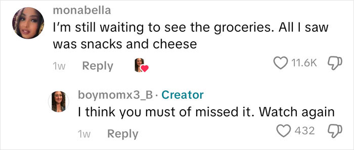 Conversation about an American family grocery haul, mentioning snacks, cheese, and watching the haul again. Conversation about an American family grocery haul, mentioning snacks, cheese, and watching the haul again.