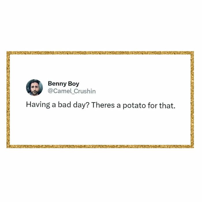 Funny parenting meme with text about having a bad day and a humorous potato reference for parenting humor.