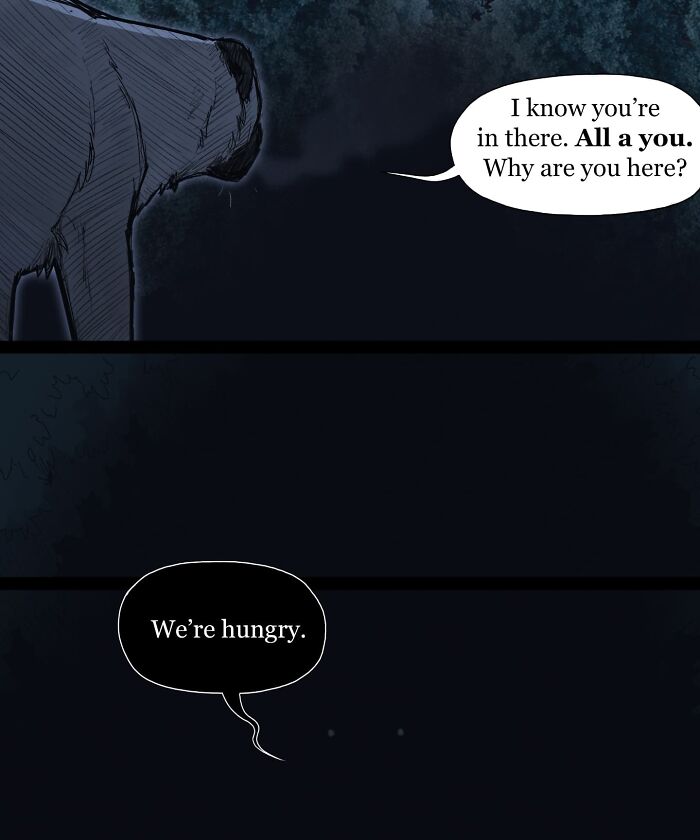 Nighttime comic scene with animals and a dog, capturing humor in pet foolery comics with emotional expressions.