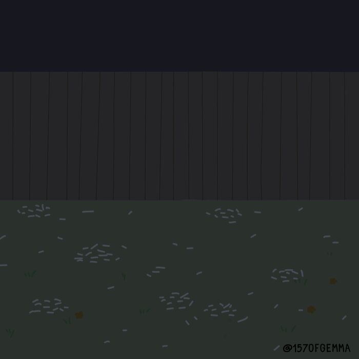 Artist grooming her cute pug outdoors in a funny comic style showing their adorable daily life together.