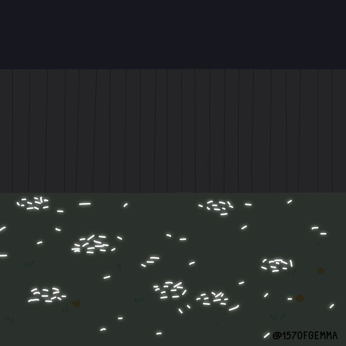 Artist grooming her cute pug outdoors in a funny comic style showing their adorable daily life together.