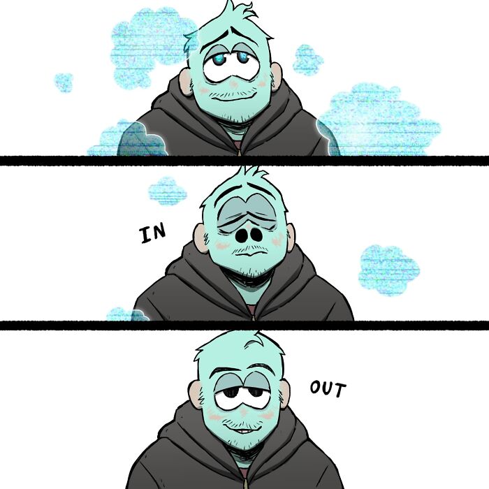 Illustration from pet foolery comics showing a tired man in bed with a phone and a hand reaching for it.