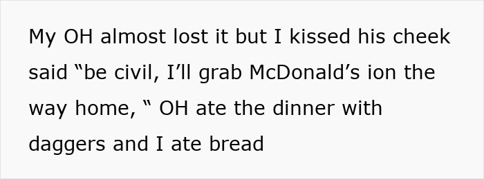 Text on screen showing a personal story mentioning poison and conflict involving a woman’s husband.