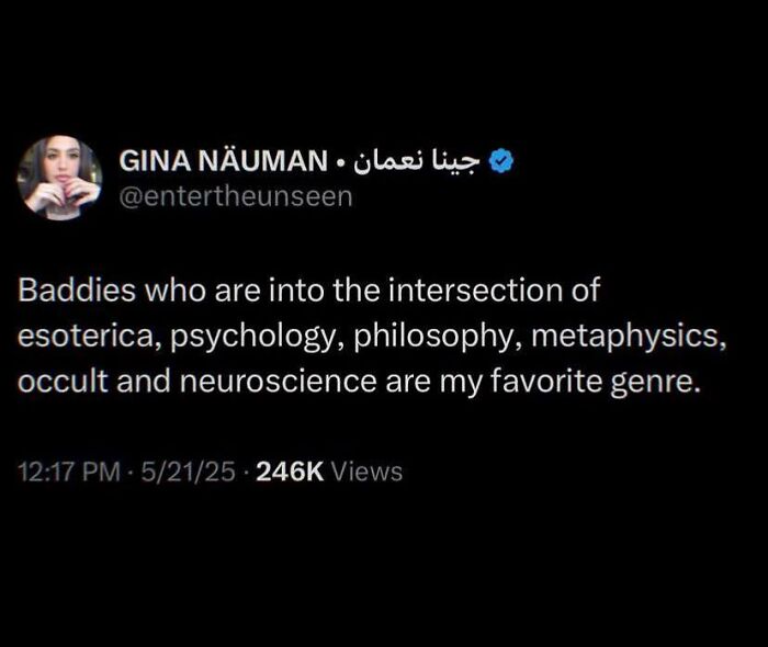 Tweet about the intersection of psychology, metaphysics, occult, and neuroscience related to neurodivergence culture.
