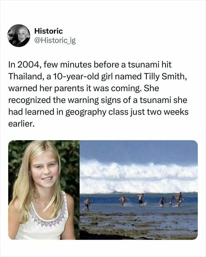 10-year-old girl warning parents of tsunami in Thailand, an interesting historic photo capturing a life-saving moment.