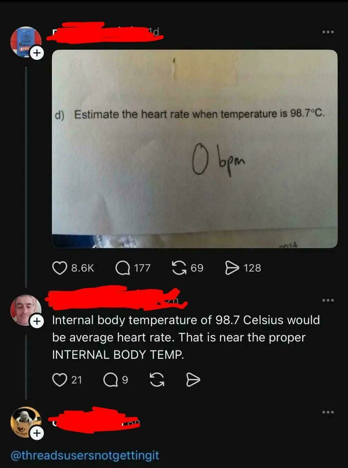 Screenshot of an online roast where someone confidently answers a health question incorrectly in the online group.