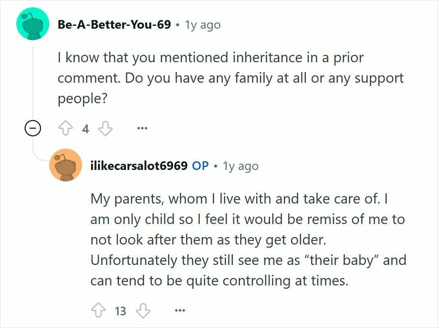 Reddit Q&A showing a young millionaire discussing family support and challenges in an honest online conversation.