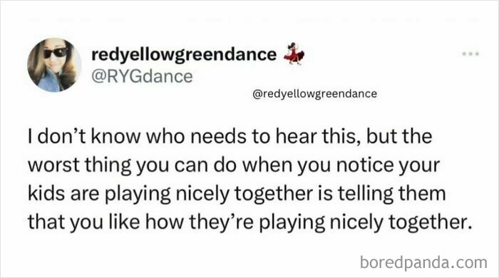 Parenting meme about kids playing together and the humorous truth no parenting book can teach.