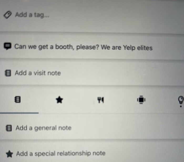 Screenshot of a comment requesting a booth with a note showing disregard for rules and etiquette in online communication.