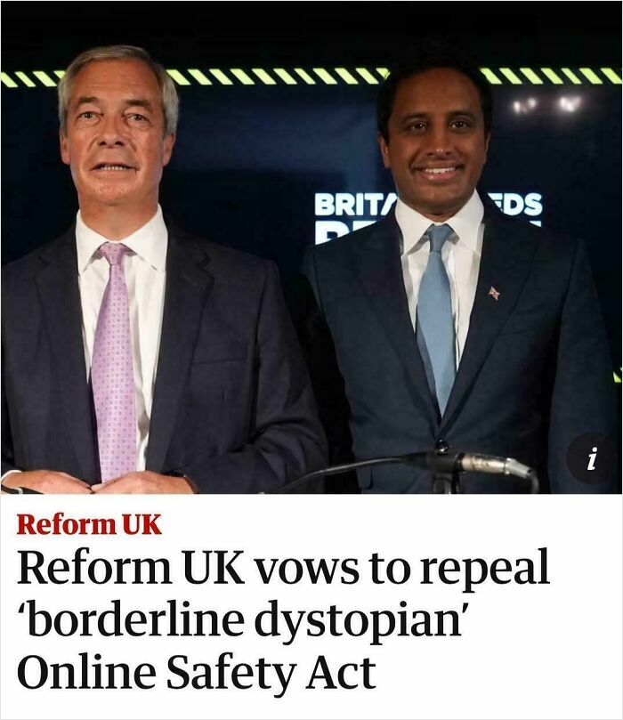 Two men in suits at a press event, related to British memes highlighting chaotic UK political moments.