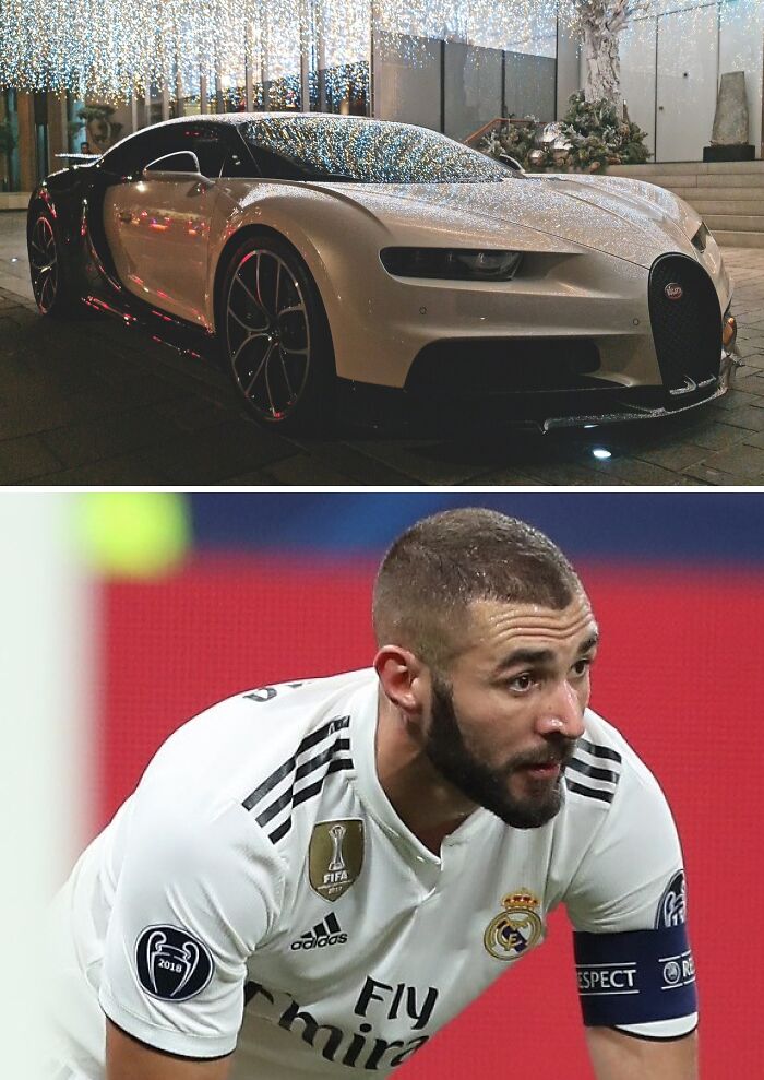 Lavish sports car parked under sparkling lights representing football's richest players and their luxury vehicles.
