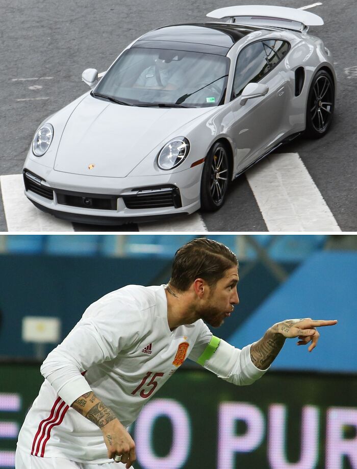 Silver luxury sports car parked on road, paired with a football player in action representing football's richest lavish cars.