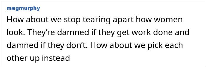 Screenshot of an online comment discussing opinions on appearance and plastic surgery related to the Love Island face trend. Screenshot of an online comment discussing opinions on appearance and plastic surgery related to the Love Island face trend.