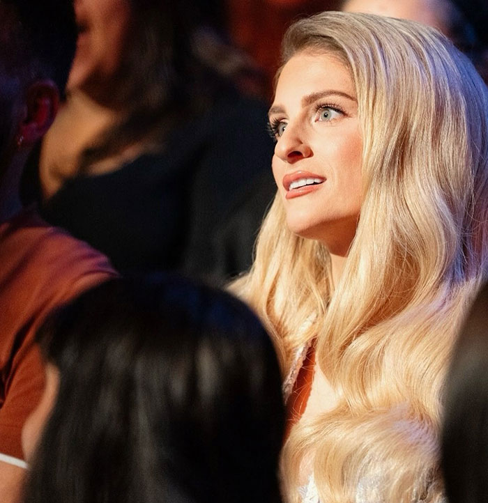 Meghan Trainor with long blonde hair and glowing makeup, appearing unrecognizable and stunning fans in new video. Meghan Trainor with long blonde hair and glowing makeup, appearing unrecognizable and stunning fans in new video.