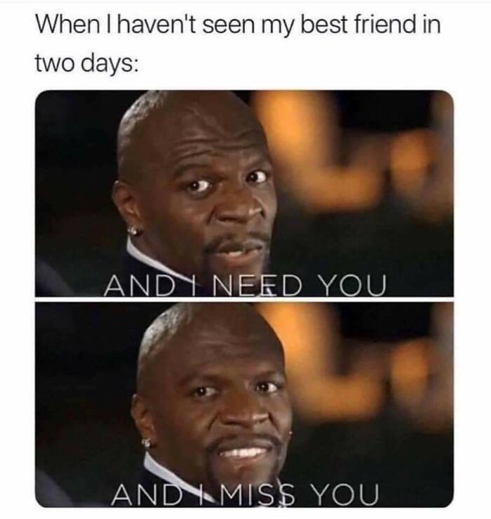 Man expressing longing and missing his best friend, illustrating relatable moments in funny memes that feel too real.