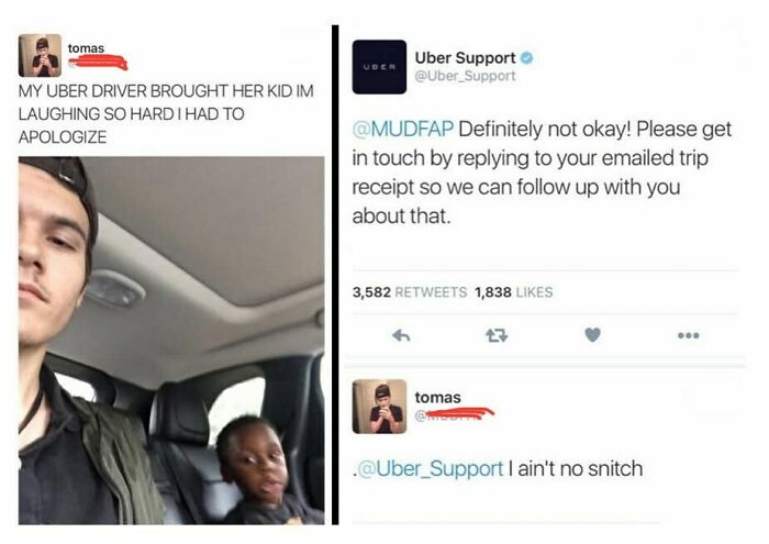 Screenshot of a humorous meme featuring a funny Uber driver story, showcasing random memes that bring laughter and chaos.