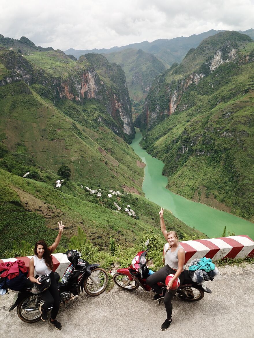 Two women on motorbikes enjoying scenic mountain and river views symbolizing turning debt into the life wanted. Two women on motorbikes enjoying scenic mountain and river views symbolizing turning debt into the life wanted.