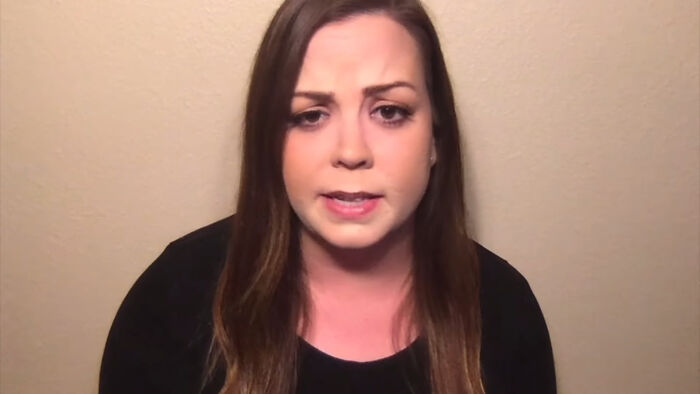 A woman with long brown hair speaking in a video, illustrating one of the videos that don’t seem special without context.