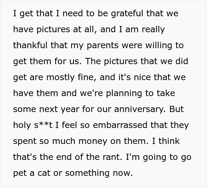 Bride slams $3K wedding photographer, feels embarrassed about expensive photos, compares to dog with a GoPro. Bride slams $3K wedding photographer, feels embarrassed about expensive photos, compares to dog with a GoPro.