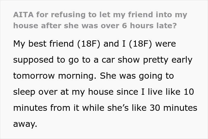 Teen shows up confused at best friend’s door at 4 AM, unaware why she is not welcome to enter. Teen shows up confused at best friend’s door at 4 AM, unaware why she is not welcome to enter.