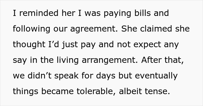 Text excerpt about paying bills and tense living arrangement after betrayal, related to giving ex-best friend a taste of her own medicine. Text excerpt about paying bills and tense living arrangement after betrayal, related to giving ex-best friend a taste of her own medicine.