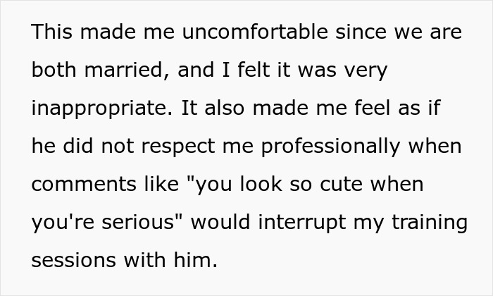 Woman Escalates Situation To Boss After New Guy Flirts And Keeps Calling Her His Work Wife Woman Escalates Situation To Boss After New Guy Flirts And Keeps Calling Her His Work Wife