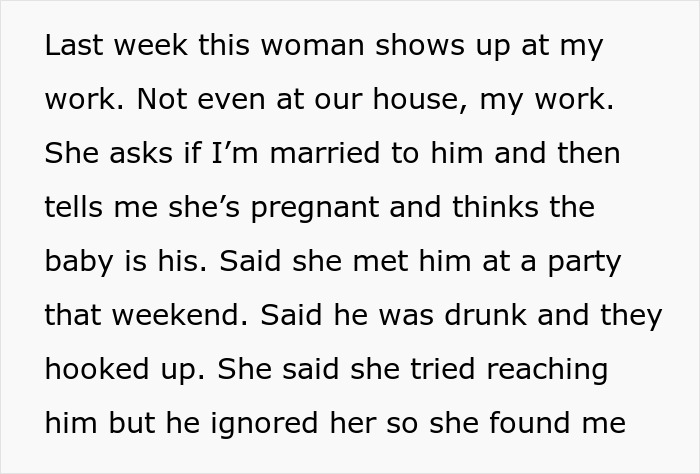 Woman surprised by visitor at work who claims pregnancy after husband’s boys’ weekend hookup and confrontation at job. Woman surprised by visitor at work who claims pregnancy after husband’s boys’ weekend hookup and confrontation at job.