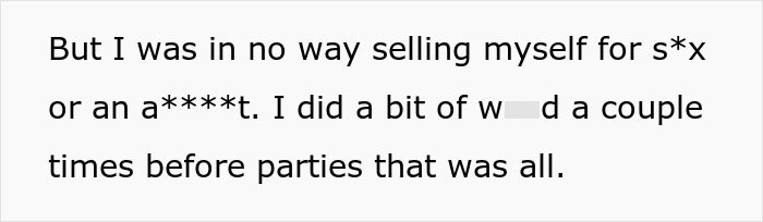 Text excerpt showing a woman defending herself amid a long-standing fight with her stepsister and family. Text excerpt showing a woman defending herself amid a long-standing fight with her stepsister and family.