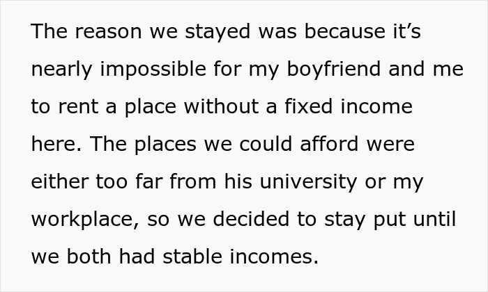 Text showing a personal story about parents forcing paying expensive rent due to lack of fixed income and affordable housing. Text showing a personal story about parents forcing paying expensive rent due to lack of fixed income and affordable housing.