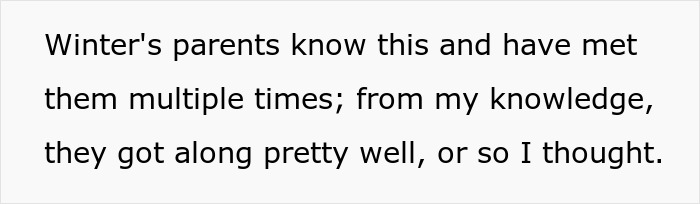 Text excerpt about parents meeting and getting along well, related to a dinner ending in chaos after racist insults. Text excerpt about parents meeting and getting along well, related to a dinner ending in chaos after racist insults.