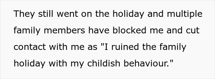 Text excerpt about a childfree woman facing family conflict as relatives try to make her take daycare duties on vacation. Text excerpt about a childfree woman facing family conflict as relatives try to make her take daycare duties on vacation.
