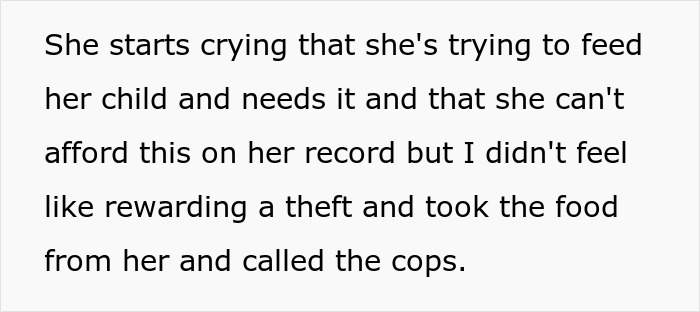 Text screenshot showing a person describing a thief caught stealing vegetables claiming she knows the actual owner. Text screenshot showing a person describing a thief caught stealing vegetables claiming she knows the actual owner.