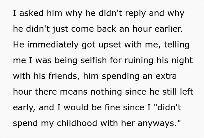 Text excerpt showing a woman facing double heartbreak as her mother’s death reveals her boyfriend’s true character.