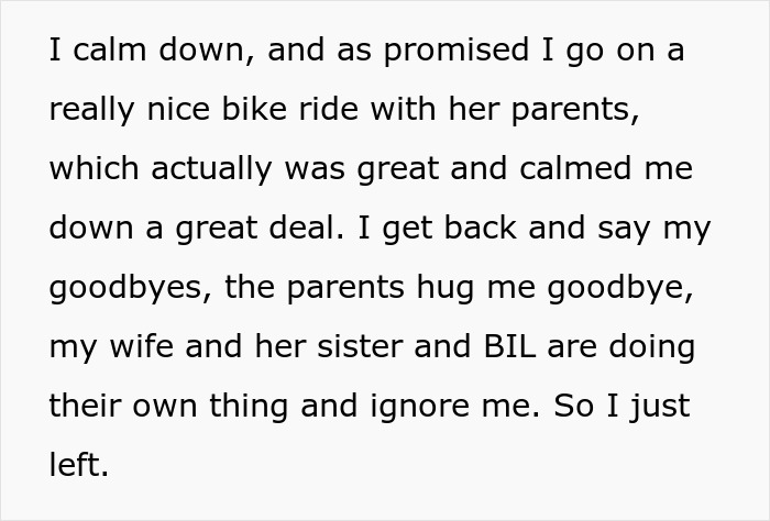 Text describing a husband ignored by his wife and family during a trip, highlighting resentment and humiliation. Text describing a husband ignored by his wife and family during a trip, highlighting resentment and humiliation.